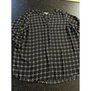 DR2 Women's Black And White Printed‎ 3X Size Blouse